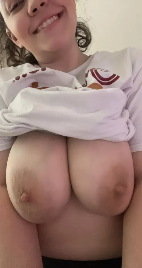 Happy lil tit squeeze