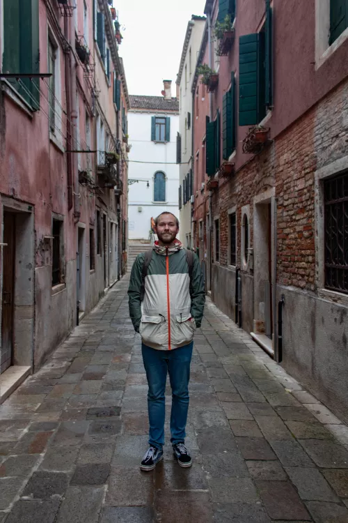 Happy tourist in Venice . Such a beautiful city.
