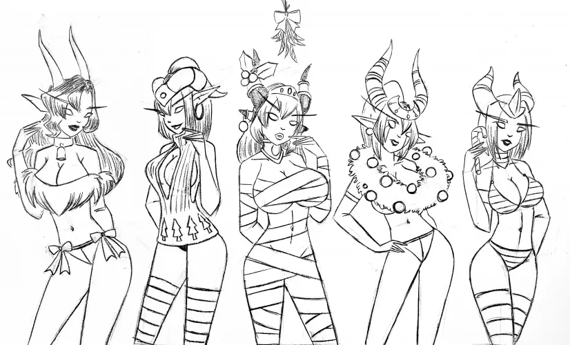 happy winter veil sketch (u/hentaisketchy)