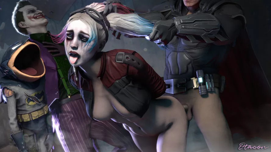 Harley being taught a lesson (Otacon) [Batman, DC]