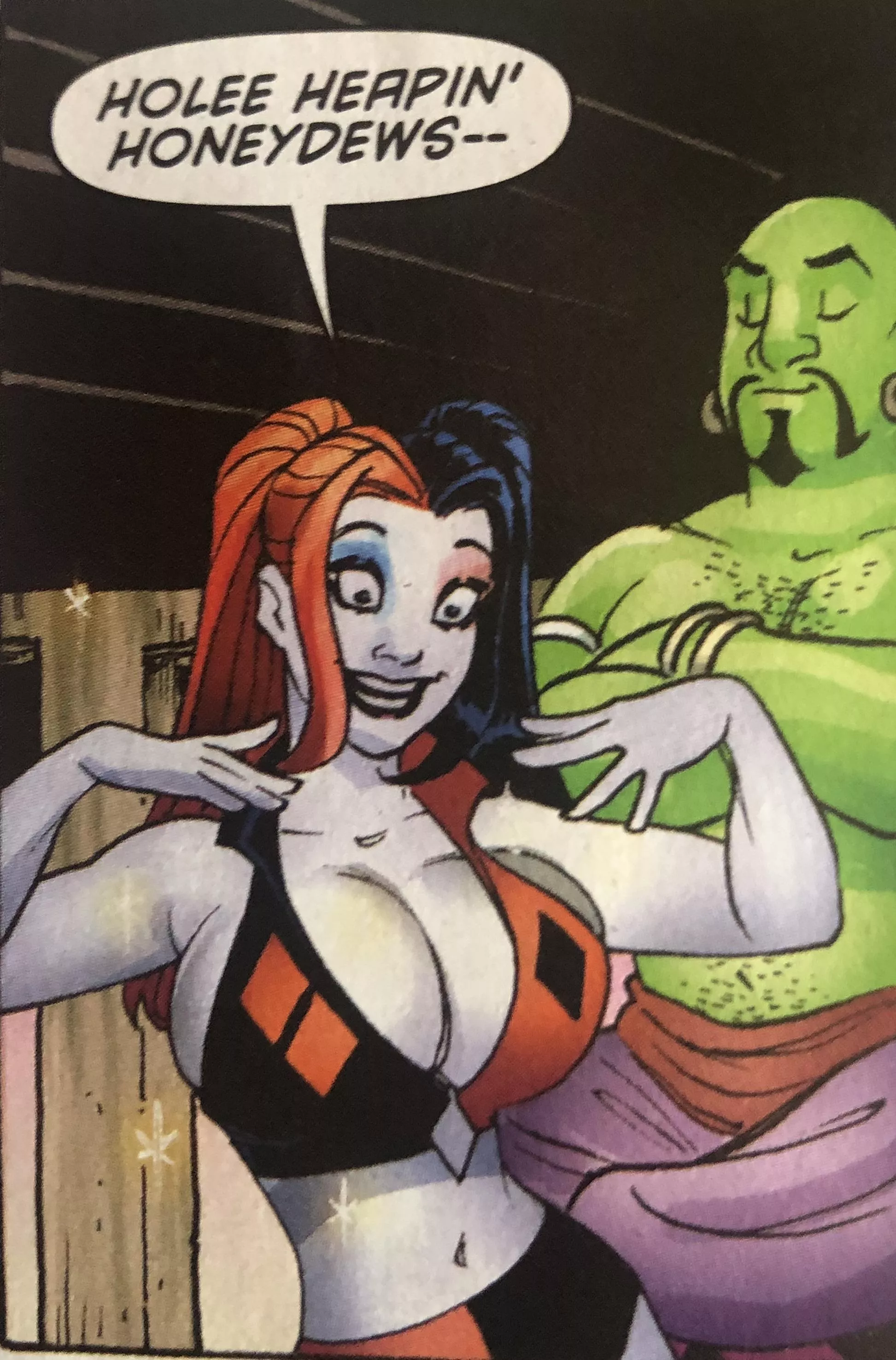 Harley wishes for Power Girl’s best assets Harley wishes for Power Girl’s best assets
