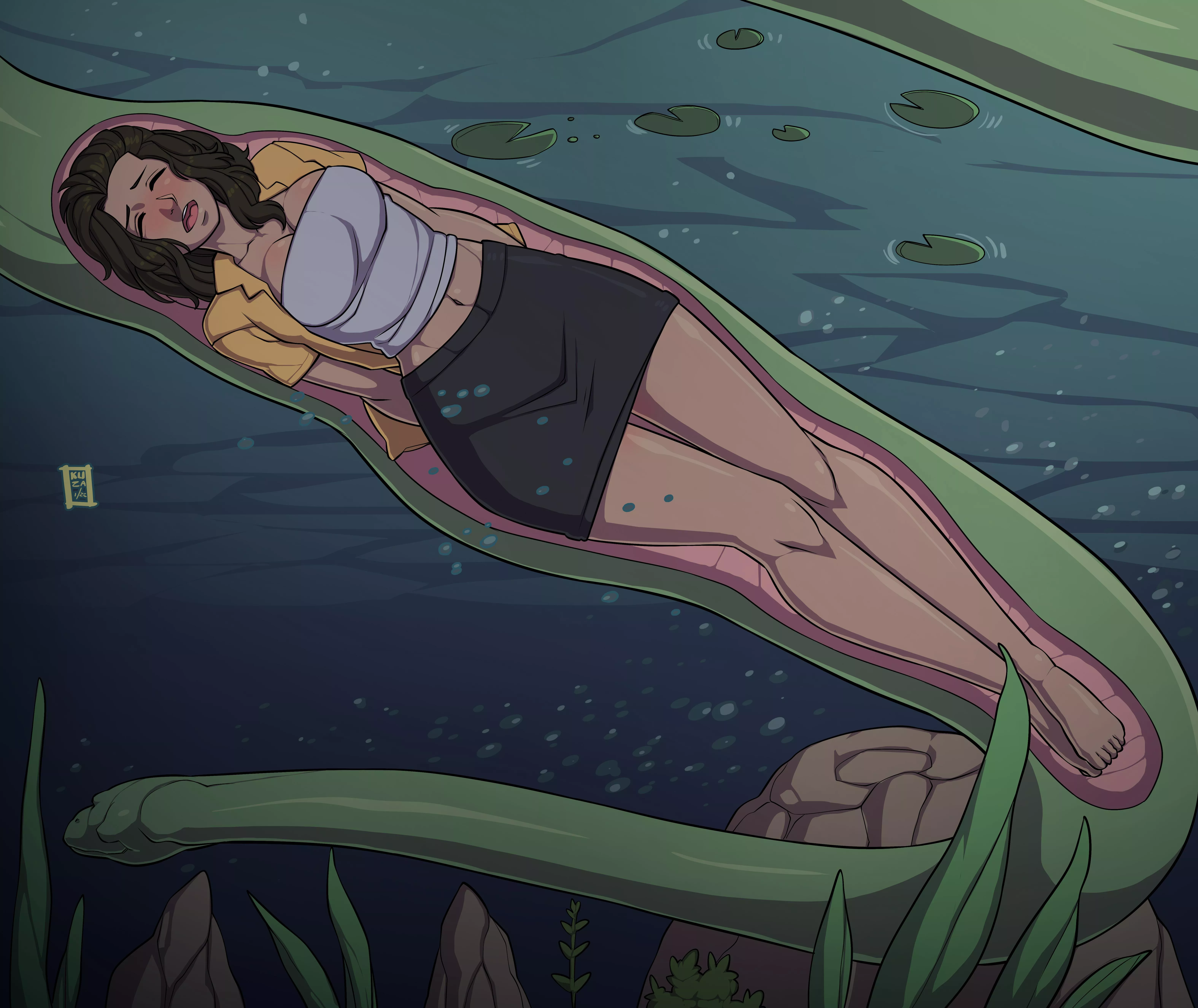 Has anyone seen rue???? Yes...no maybe we haven't but that hungry snake knows where she is this was made by KUZANAGI009 alternative version coming soon this was inspired by the anaconda 1997 underwater sceen.