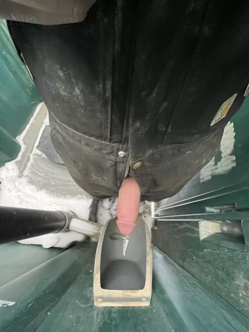 Hate having to dig out my cock through my carharts