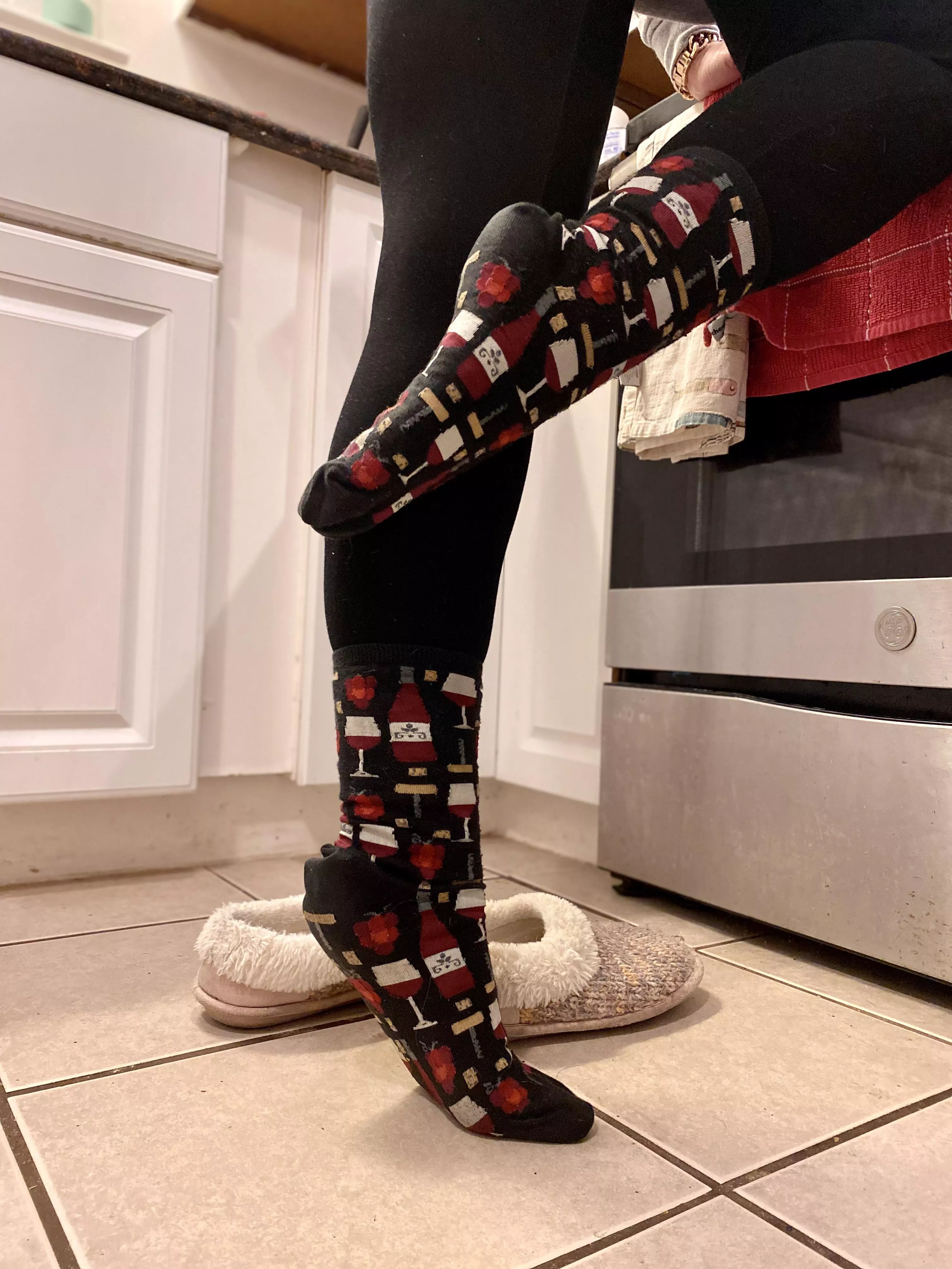 Have a glass with me and my cute 🍷 socks 🥰