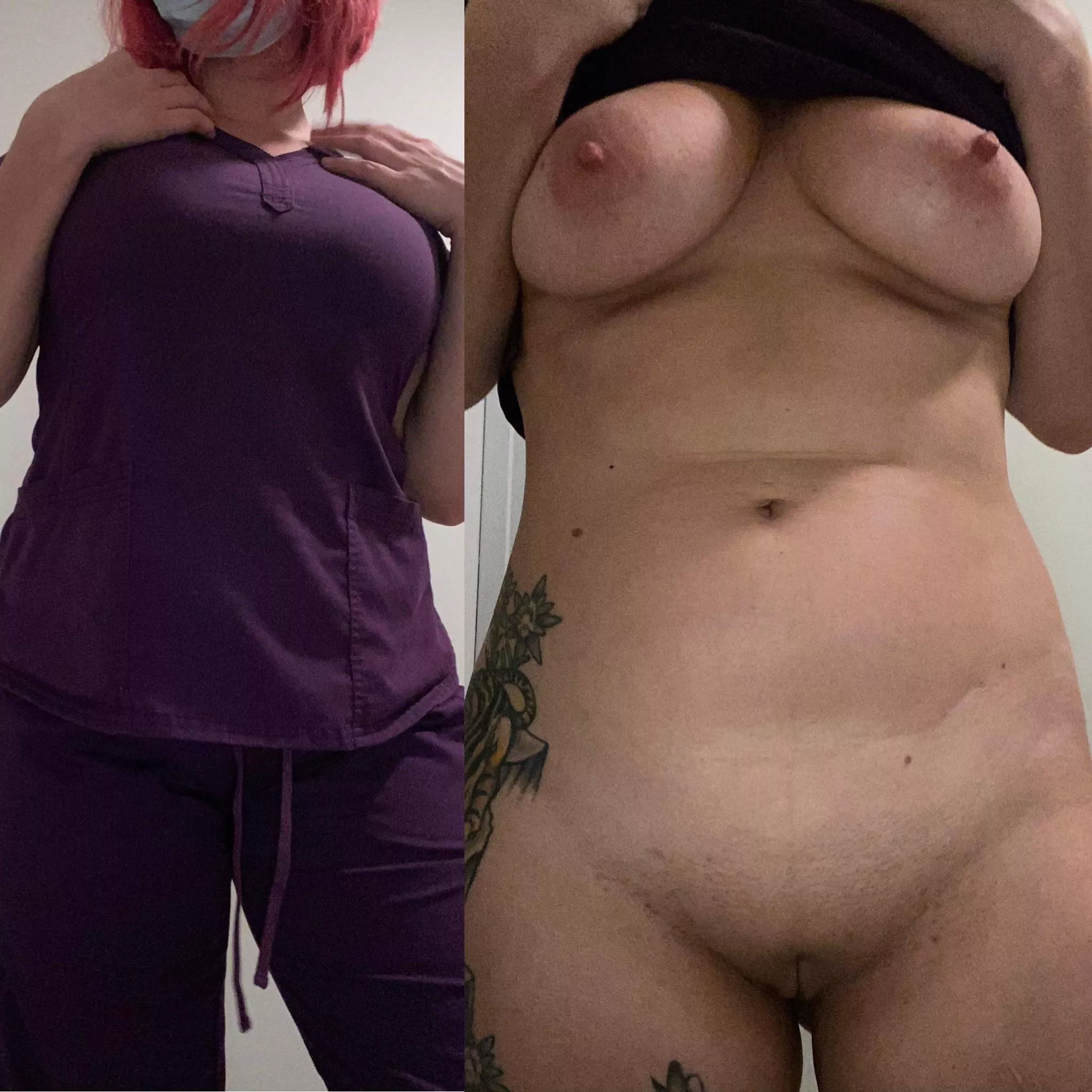 Haven’t had a completely shaved pussy in a while but this nurse is getting some dick this weekend!!!