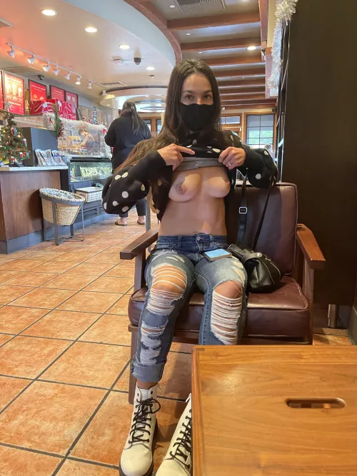 Having fun in Starbucks 😈