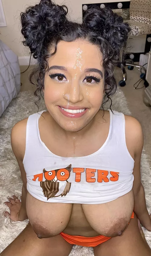 Having my face covered with cum is exactly what I needed after work