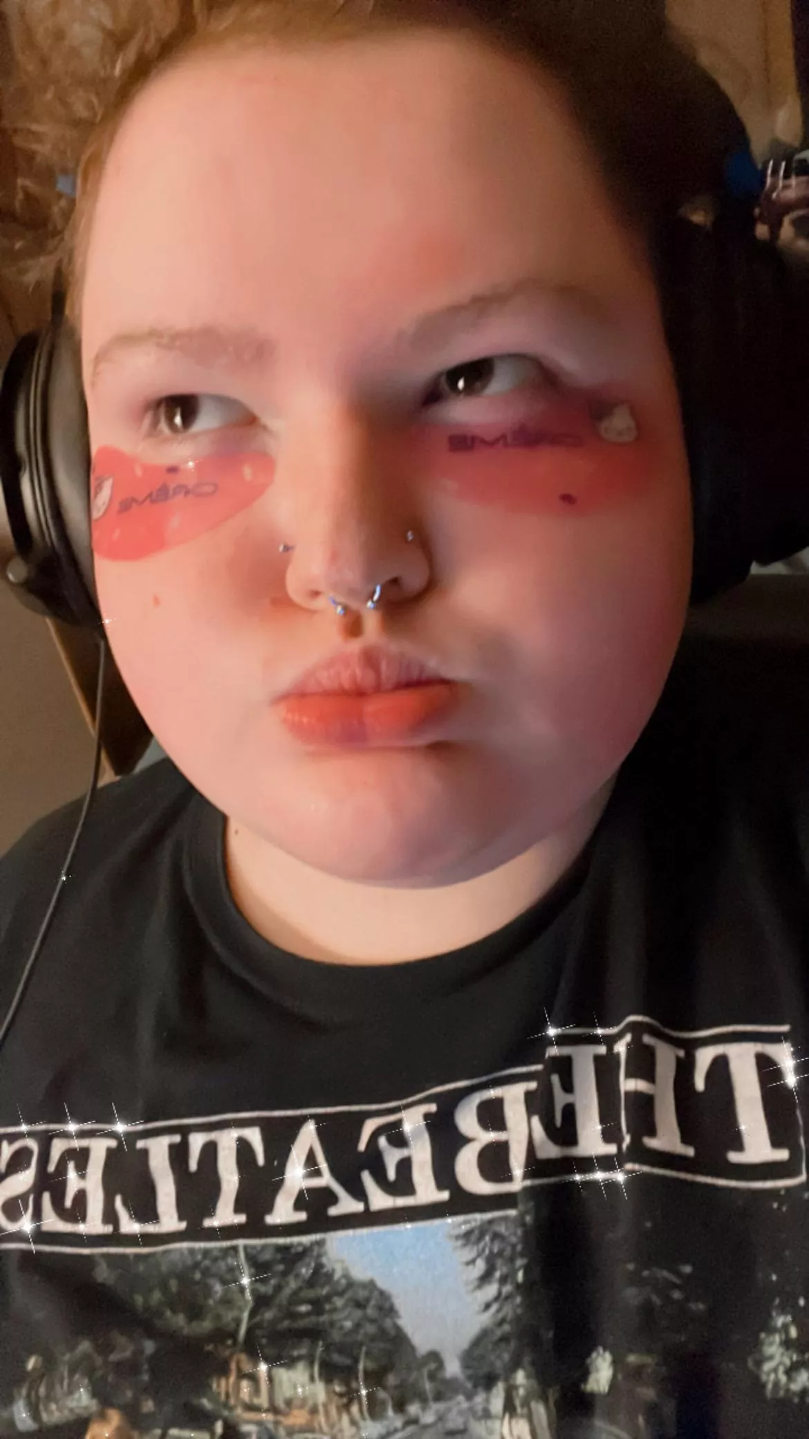 Hello Kitty eye patches to makes me feel cute 🥰