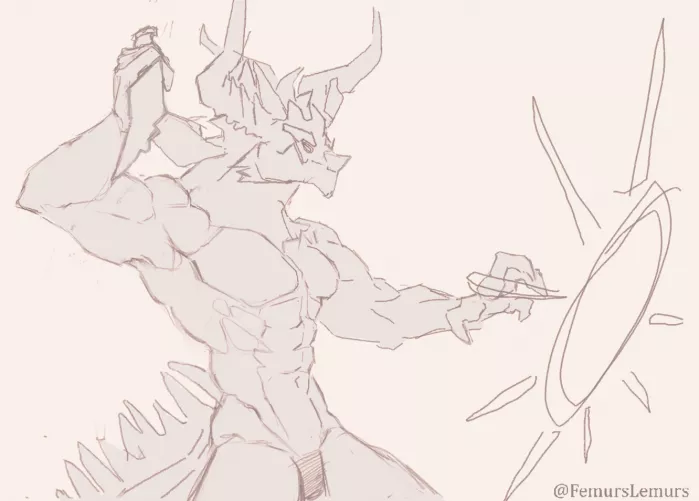 Help! Can't stop drawing buff furries! (OC)