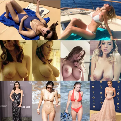 Help me cum for the amazing tits of Alexandra Daddario and Sydney Sweeney