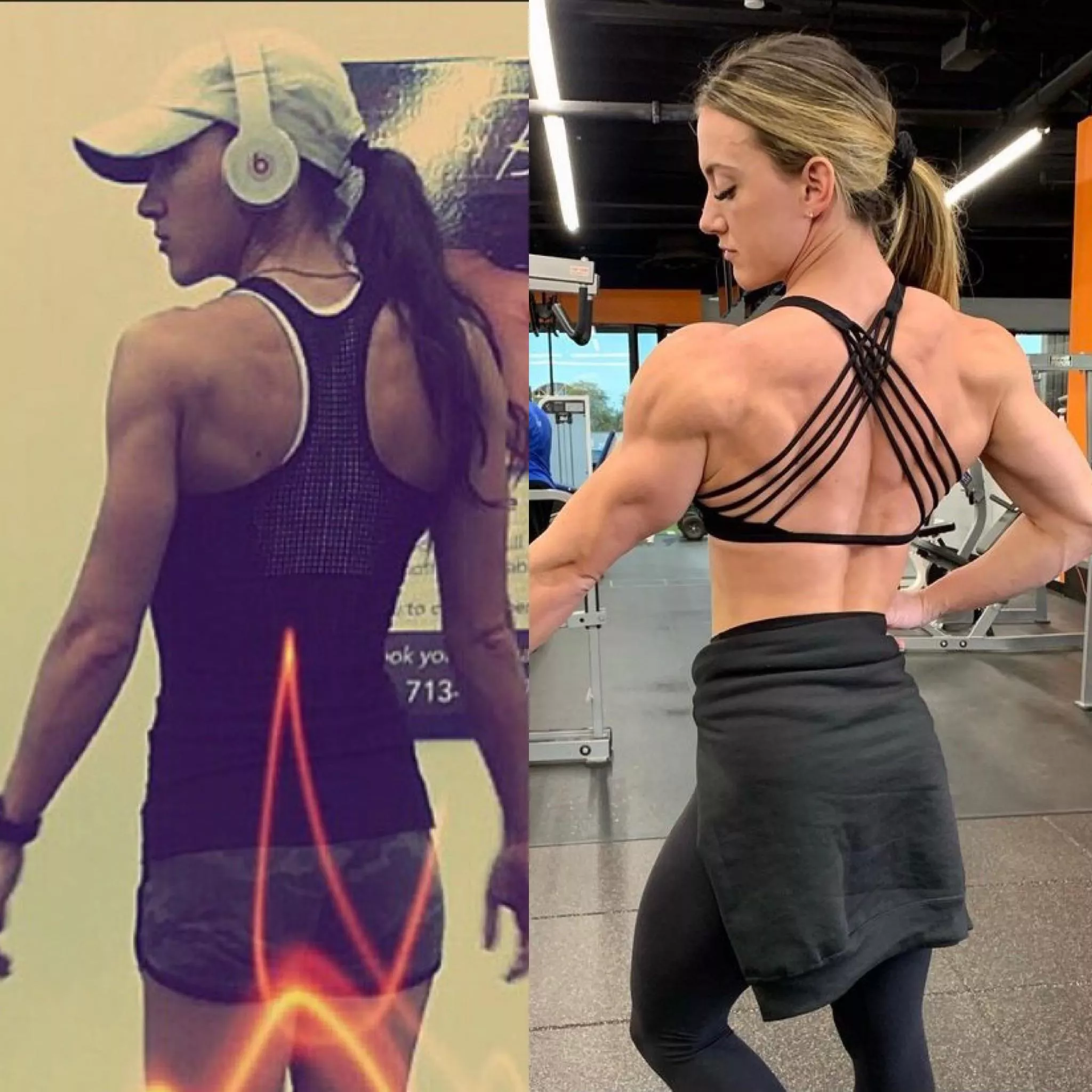 Her back exploded with gains Her back exploded with gains
