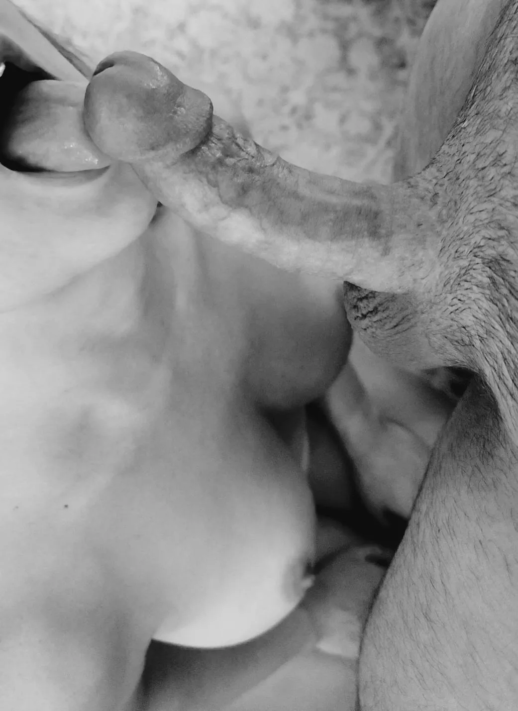 Her favorite moment is after she's gotten me hard and right before I push into her throat.