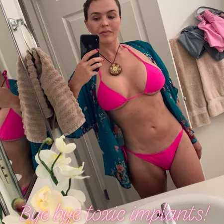 Her latest post on Instagram , her breast going soon to be legend . May be she quit porn