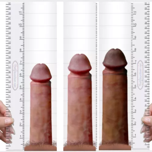 Here is a comparison of my cock and the two biggest cocks my wife has fucked