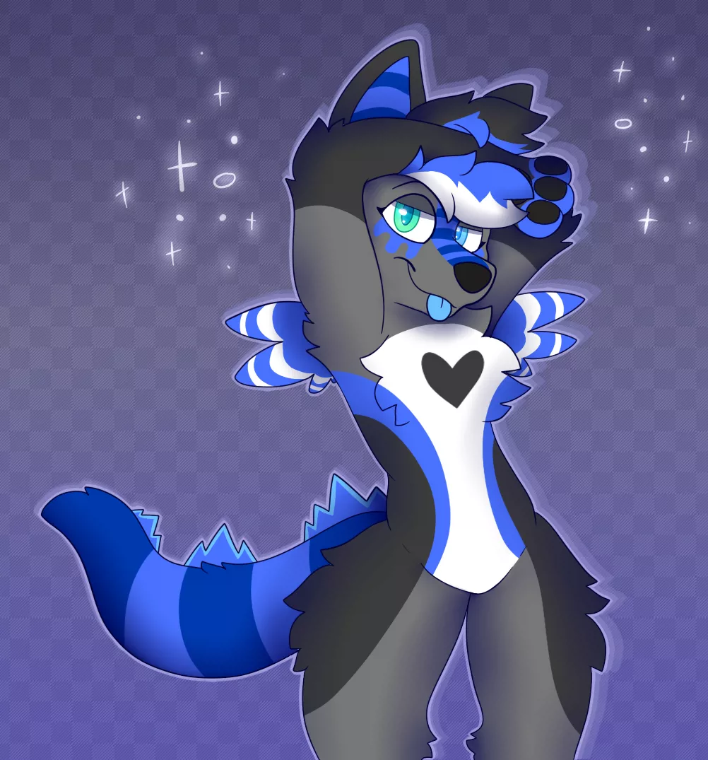 Here is some art I just drew of my sona! Her name is Midnight :)