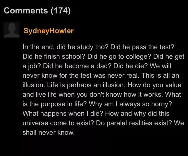 He's asking real questions here