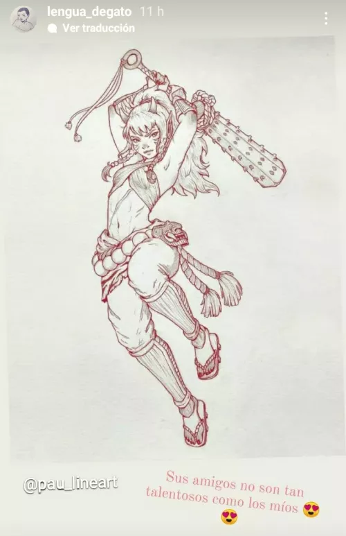 Hey there!~ I was commissioned by IG @dorian_shooting_time to draw this D&D character, Akari! An ogre warrior inspired in Oni demons. I don't draw full bodies very often so I couldn't be happier with the result! What do you think