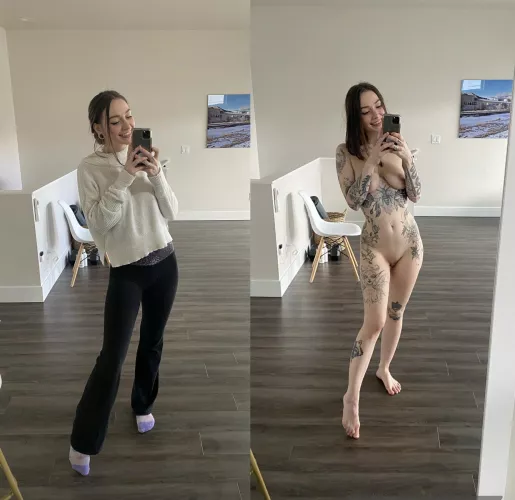 Hiding a sexy body and lots of art under my comf clothes