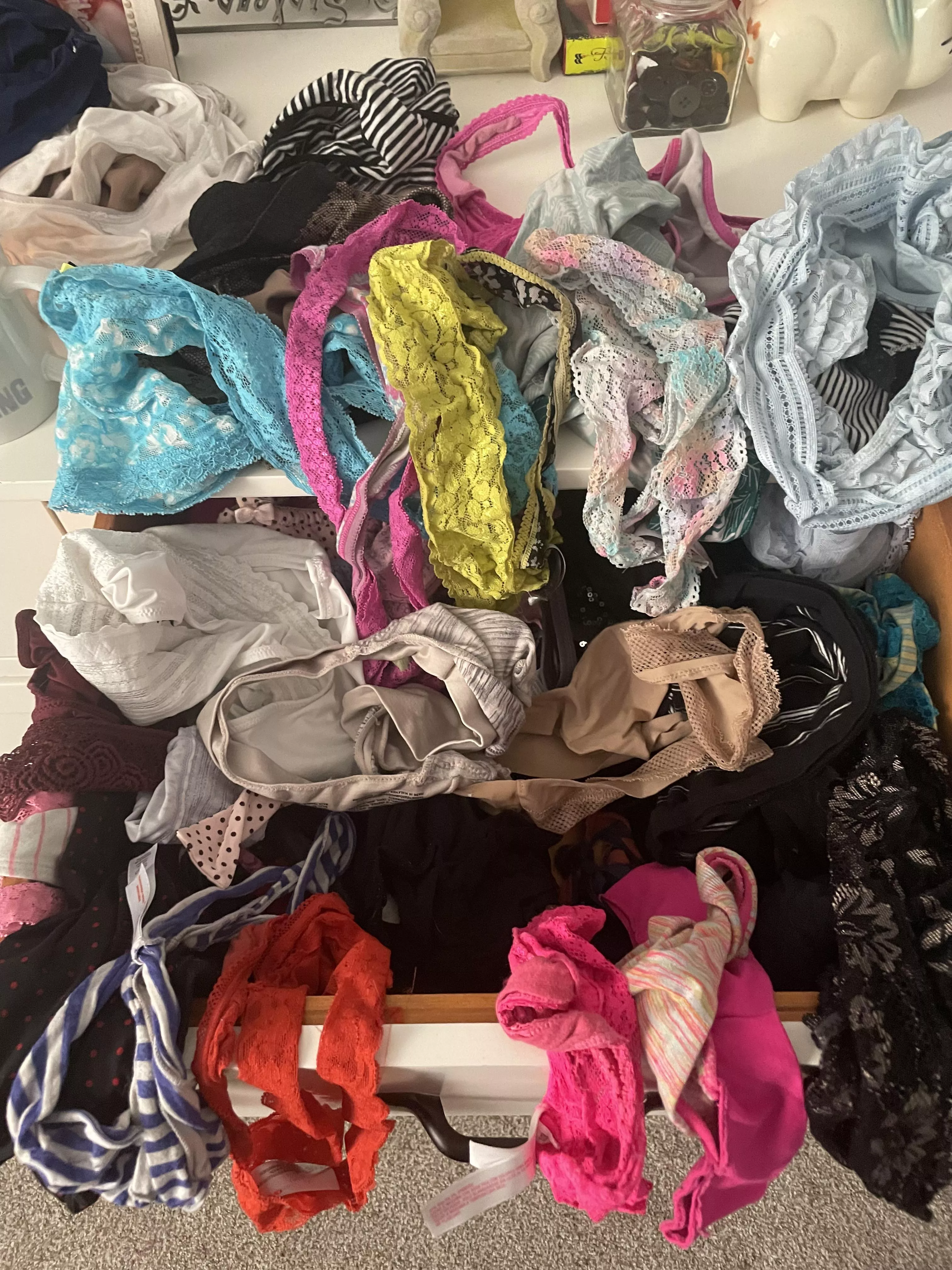 Highest bidder gets to choose which pair of wife’s panties I jerk off and cum inside + pics of that and her face