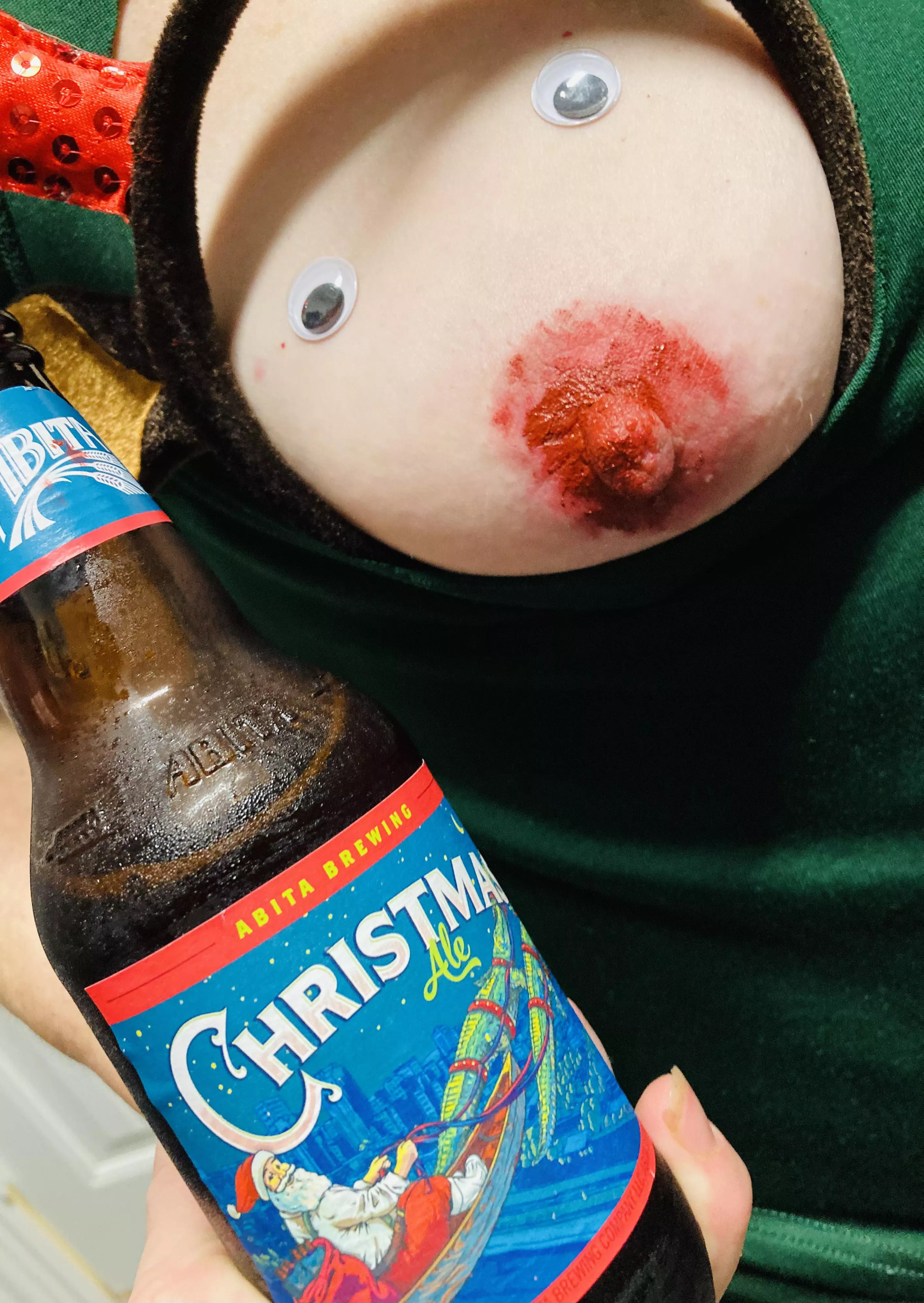 Holiday brew and boob! Happy Holidays!