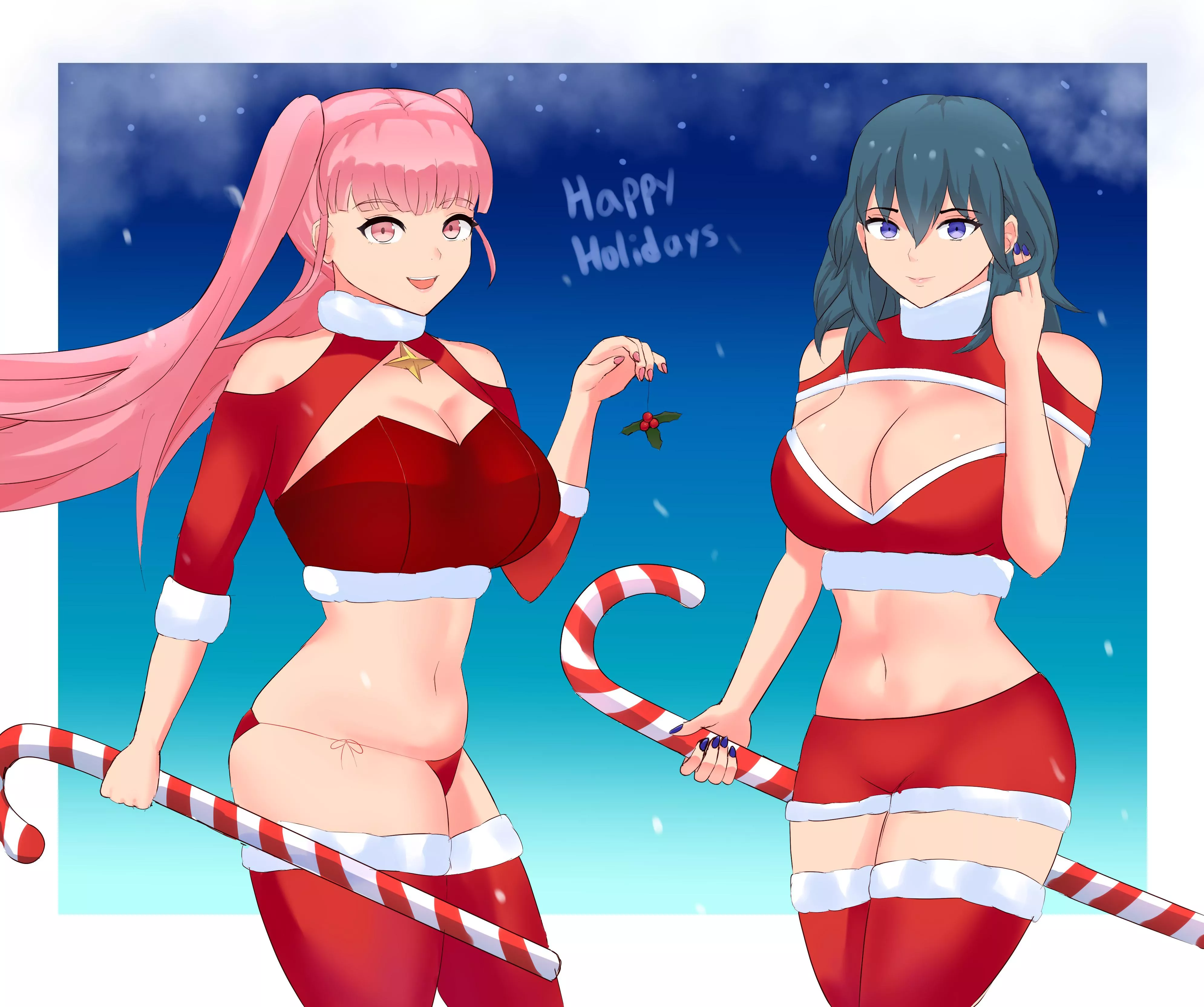 Holiday Hilda and Byleth (TiredTorto)