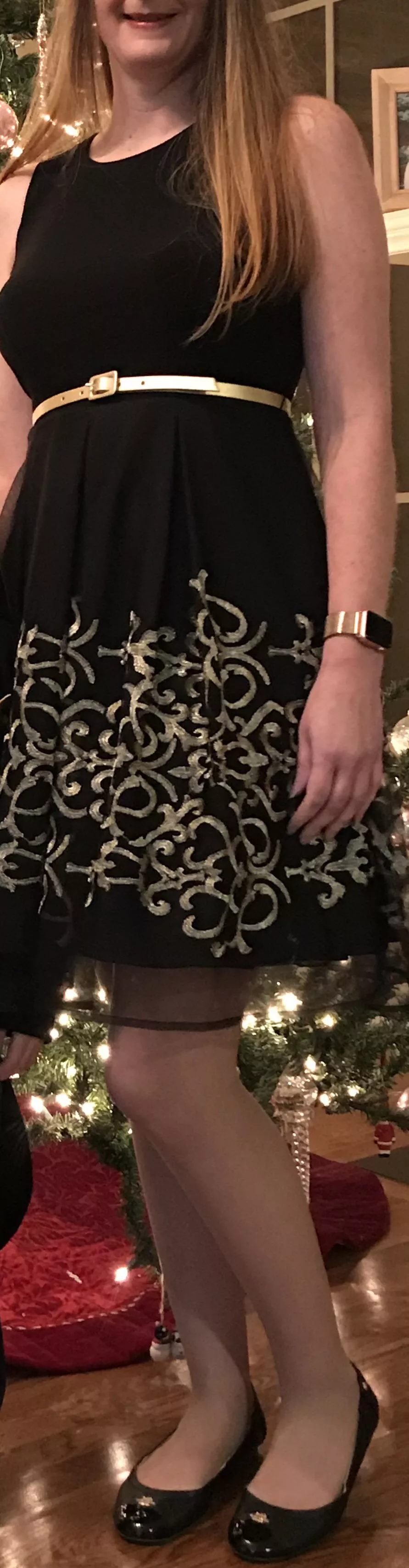 Holidays with wife wearing pantyhose.