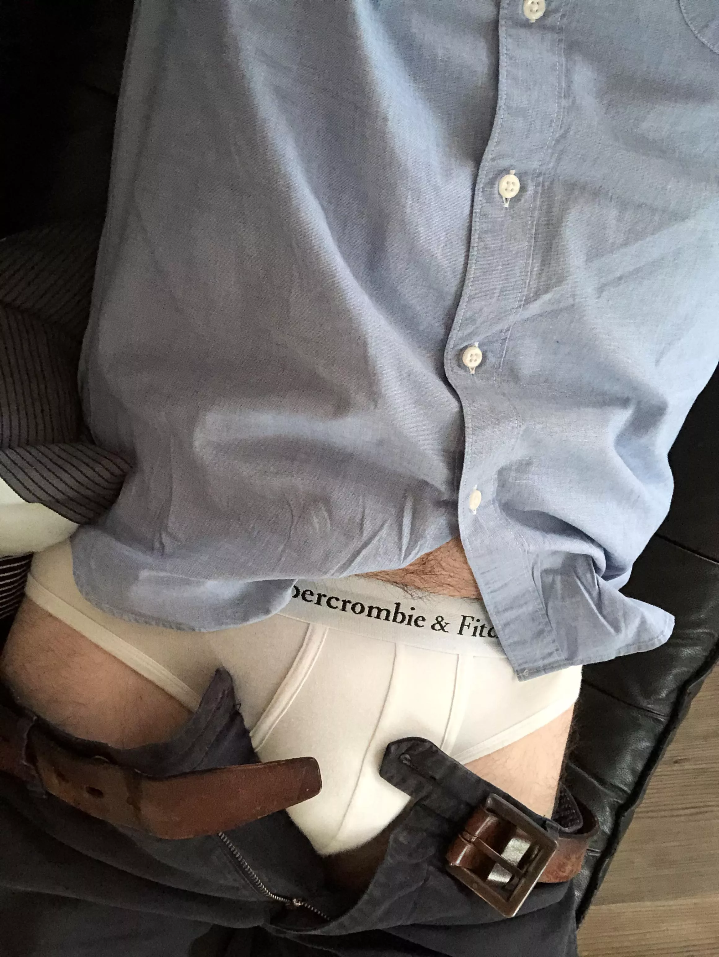 Home from Casual Friday in the office. At 41, I’m too old for A&F now I think. Thing is, my kids won’t wear A&F either as it’s not deemed cool enough anymore (and my sons don’t wear briefs either) (41)