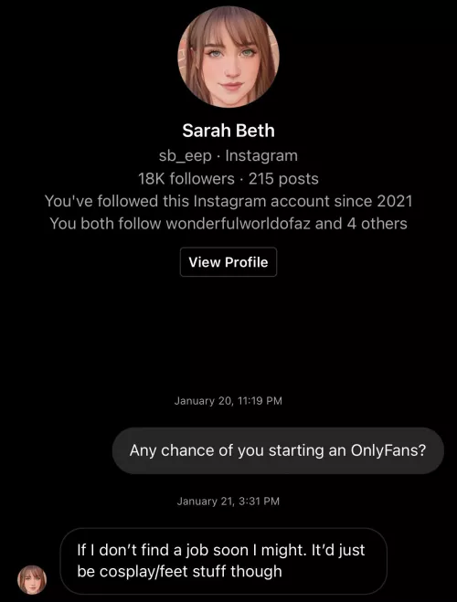 Hopes for SB OnlyFans?