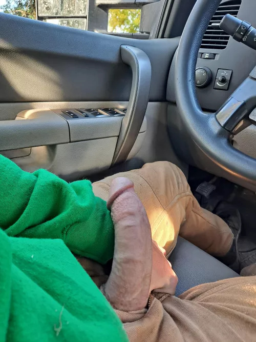 Horned up in the work truck