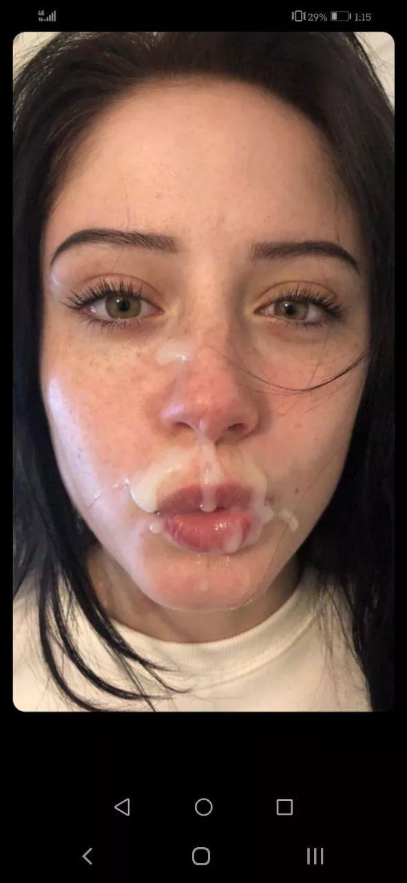 Hot bitch with cum on face