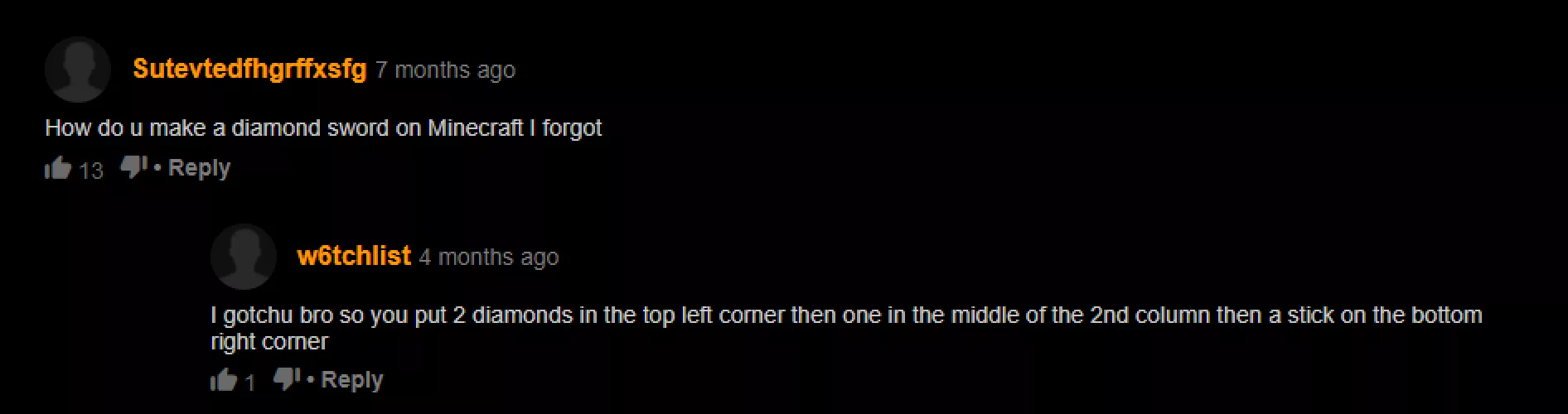 How do you forgot the recipe for a diamond sword