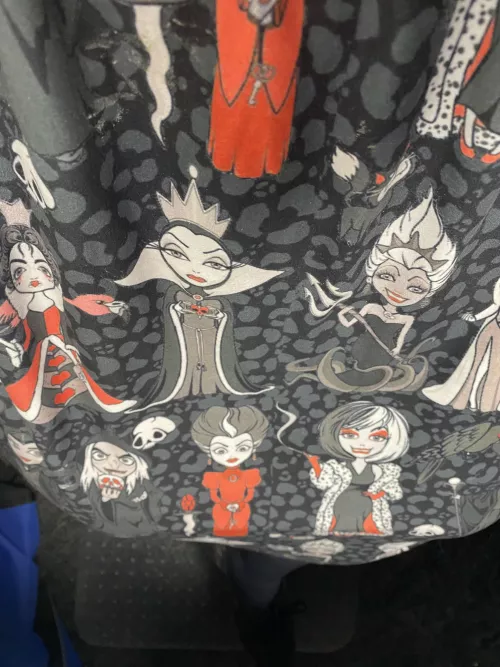 How I stay smol at work. Can you name all the villains on my dress?