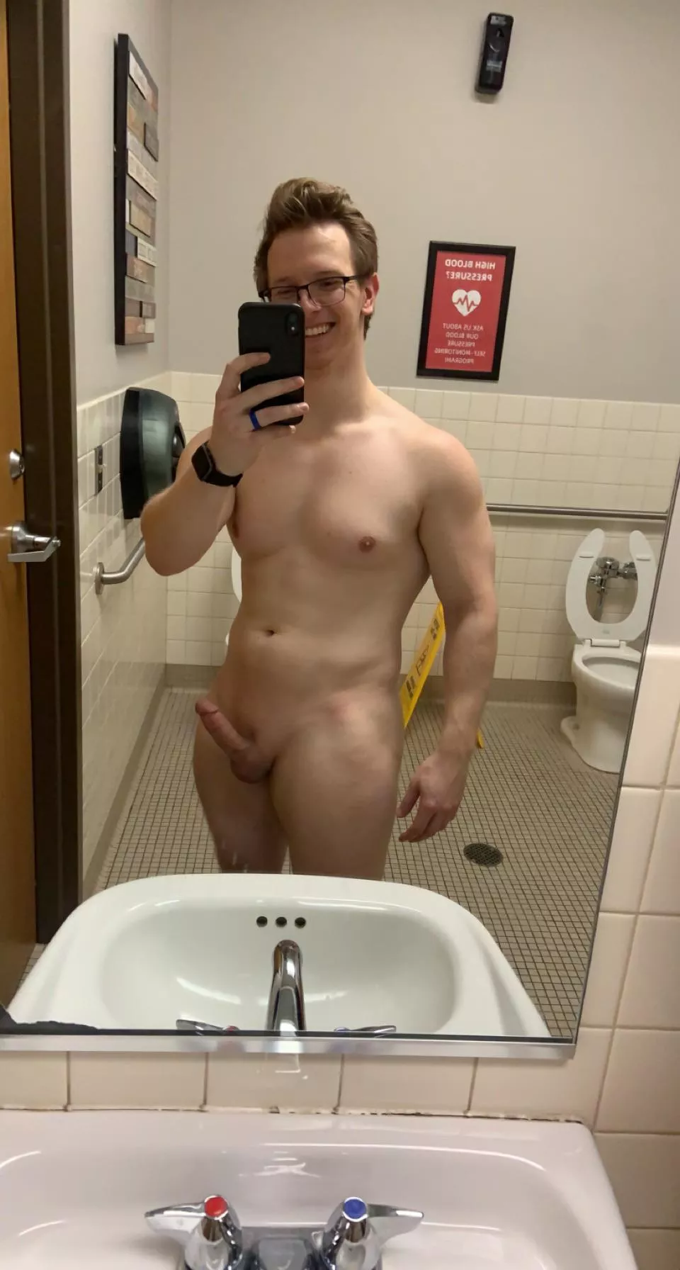 How would you react if you walked in on me in the gym bathroom like this?
