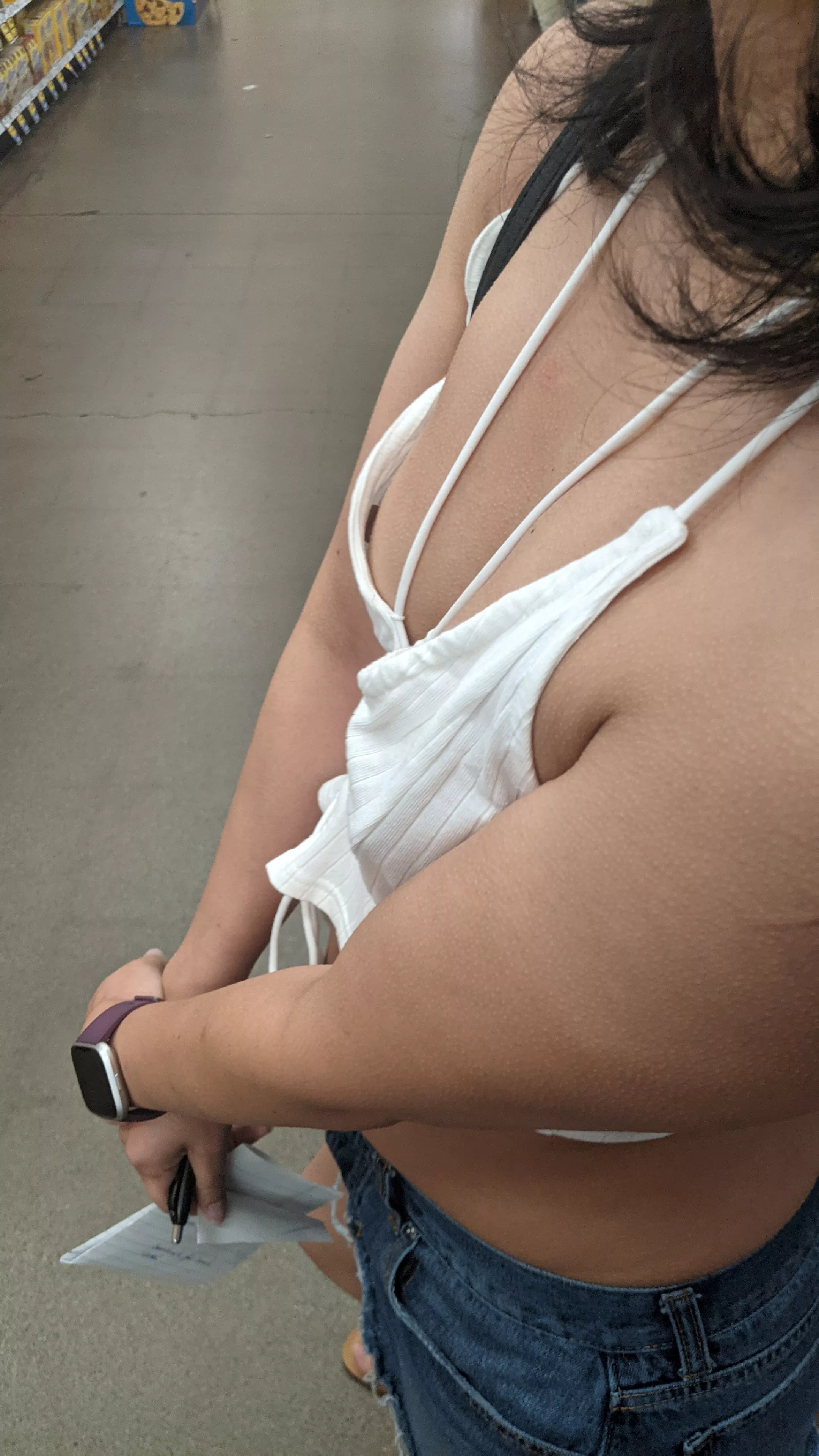 I always try to wear tops that are easy to look down I always try to wear tops that are easy to look down