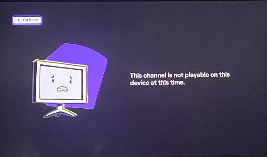 I am trying to watch a friend who is live on my switch but anytime I attempt to watch it I get this message. But if I click on any other stream it runs just fine. Is there any way I can fix this?
