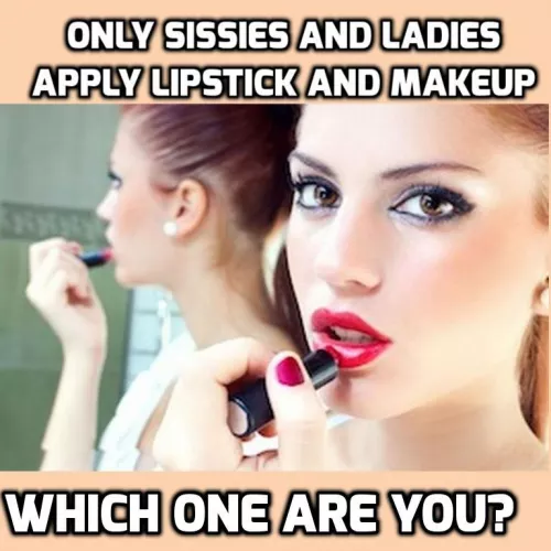 I apply lipstick at the ver beggining of doing my make up - how unmanly it is to open your mouth and gently spread soft pigment on your lips to make them more arousing, more tempting for other man. You turn your lips into a bait, for guys. Lipstick decla