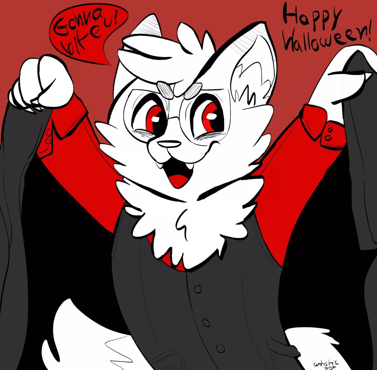 I bite >:3 Happy halloween! 🧛 (@artistic_dot on twitter)