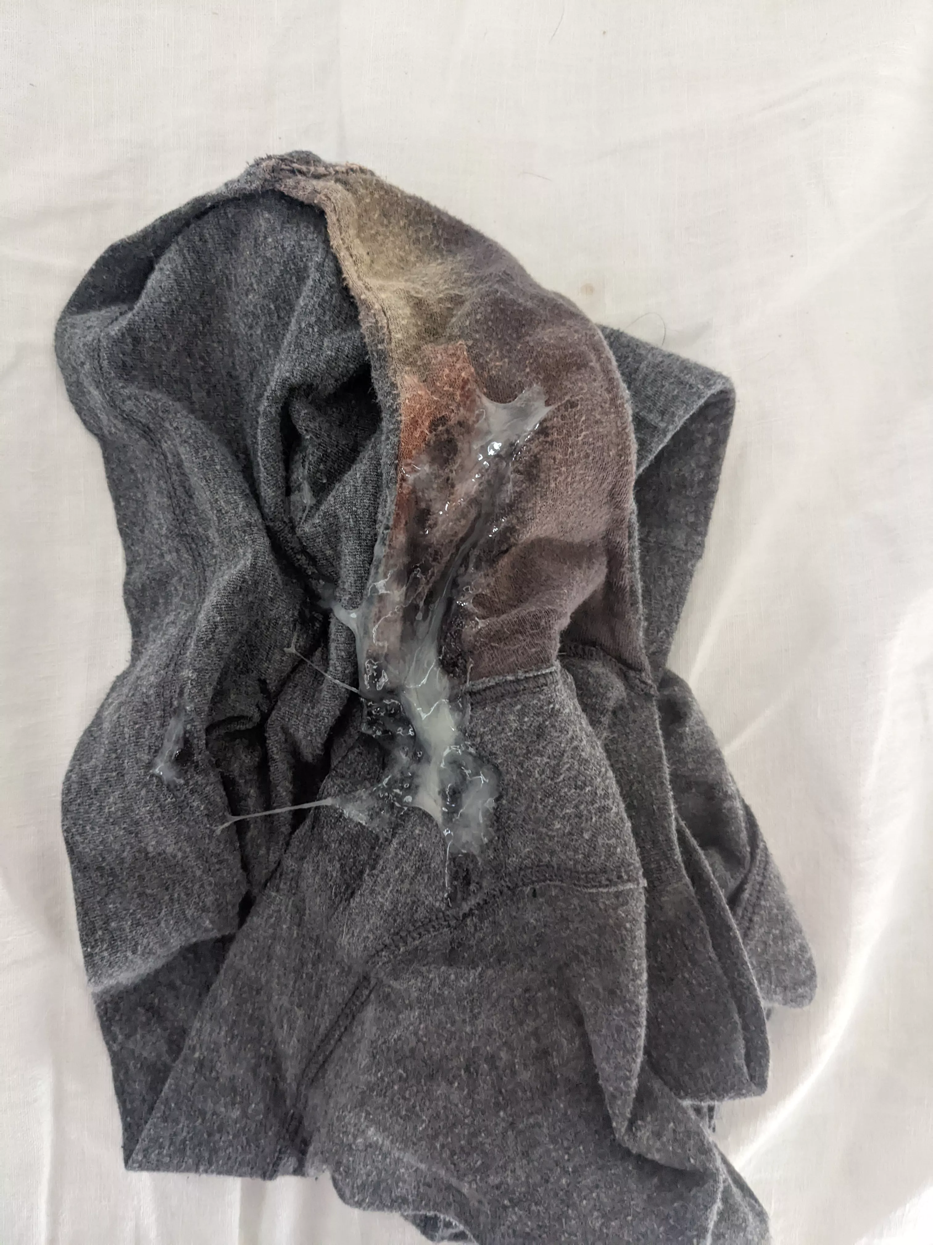 I can tell my girlfriend's cousin sweats a lot from her pussy and asshole.