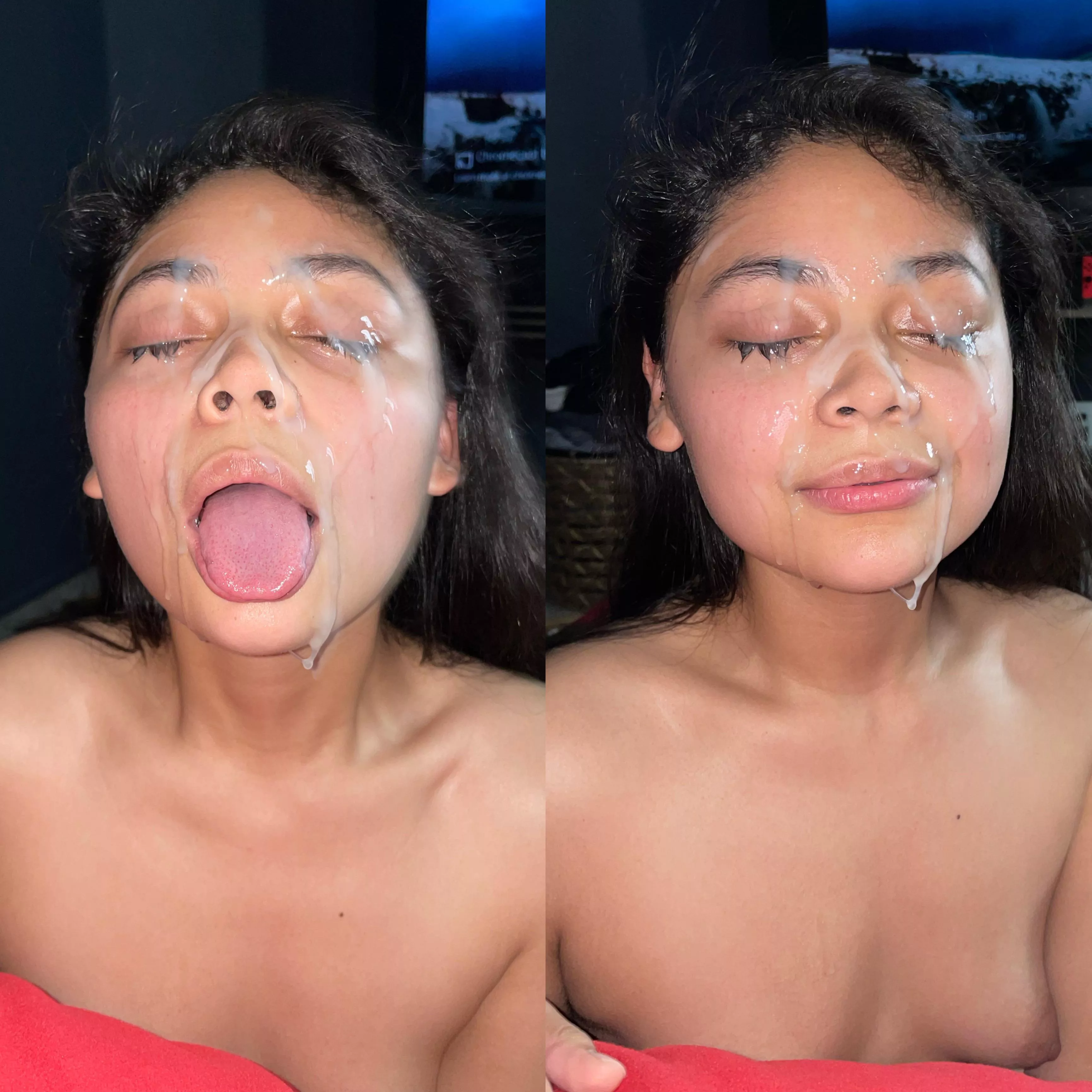 I could barely open my eyes after this facial lol