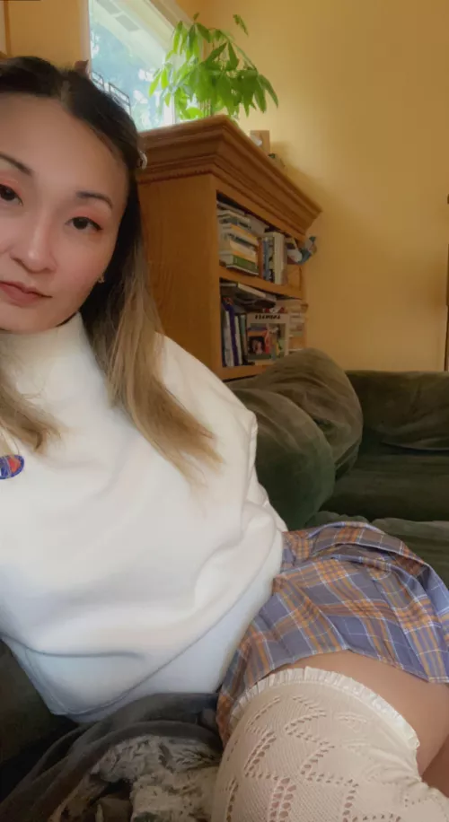 I cut the shorts out of this skirt 😈