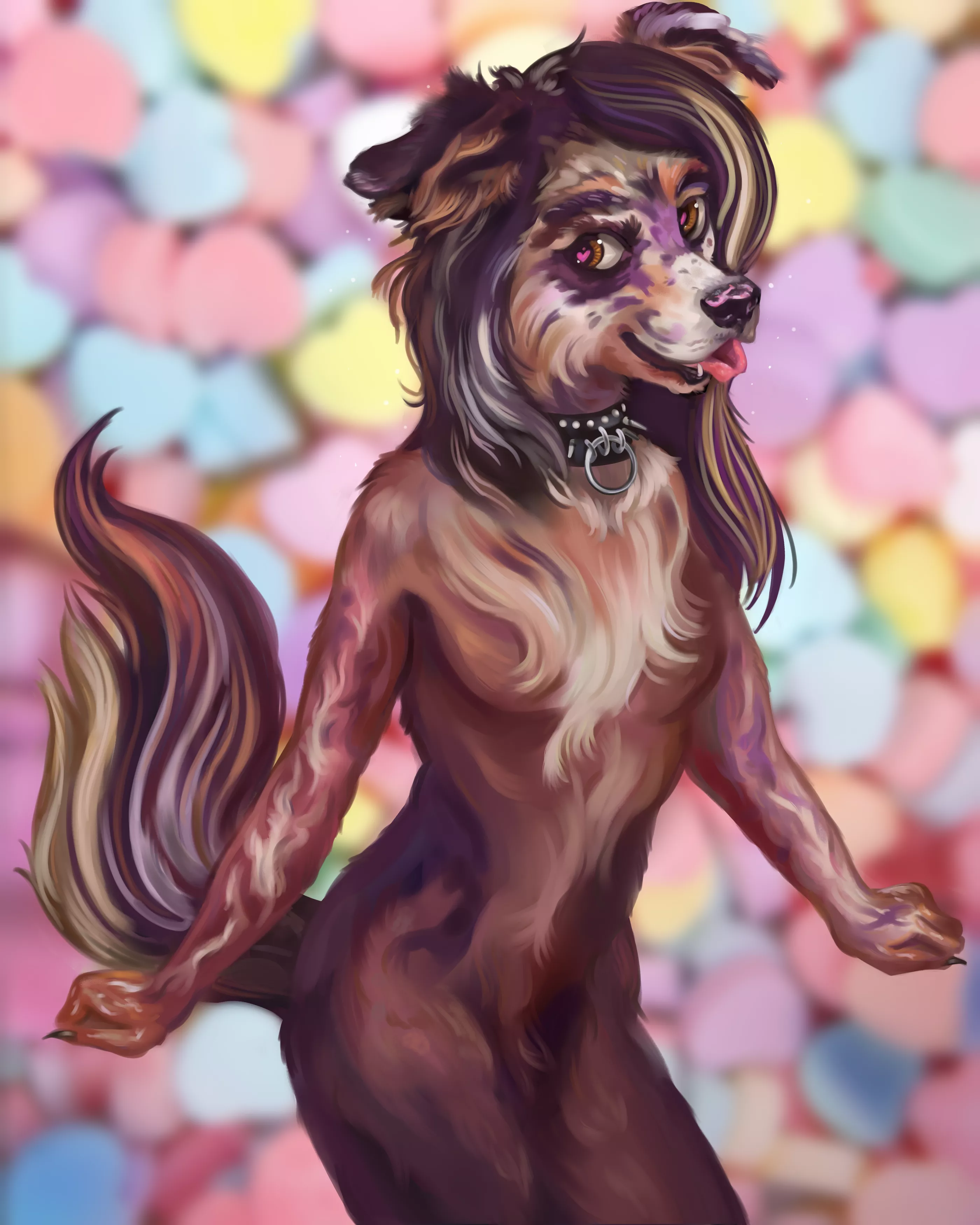 I designed and painted a fursona for my girlfriend!