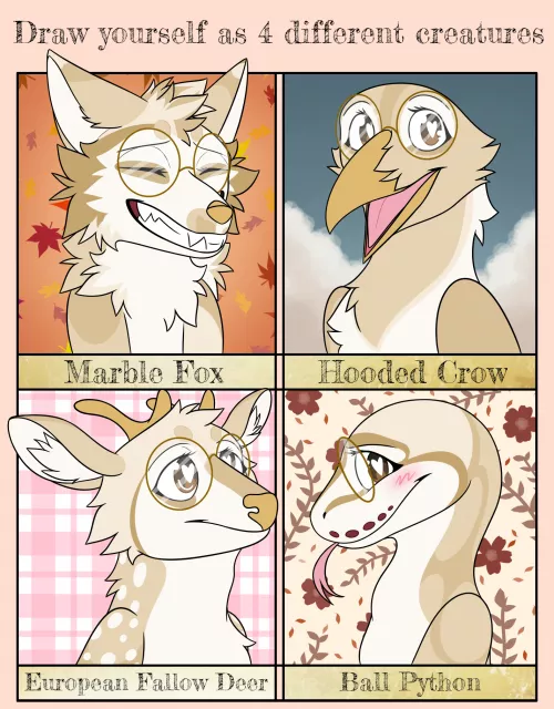 I did the 4 Different Creatures Challenge! (art by me)
