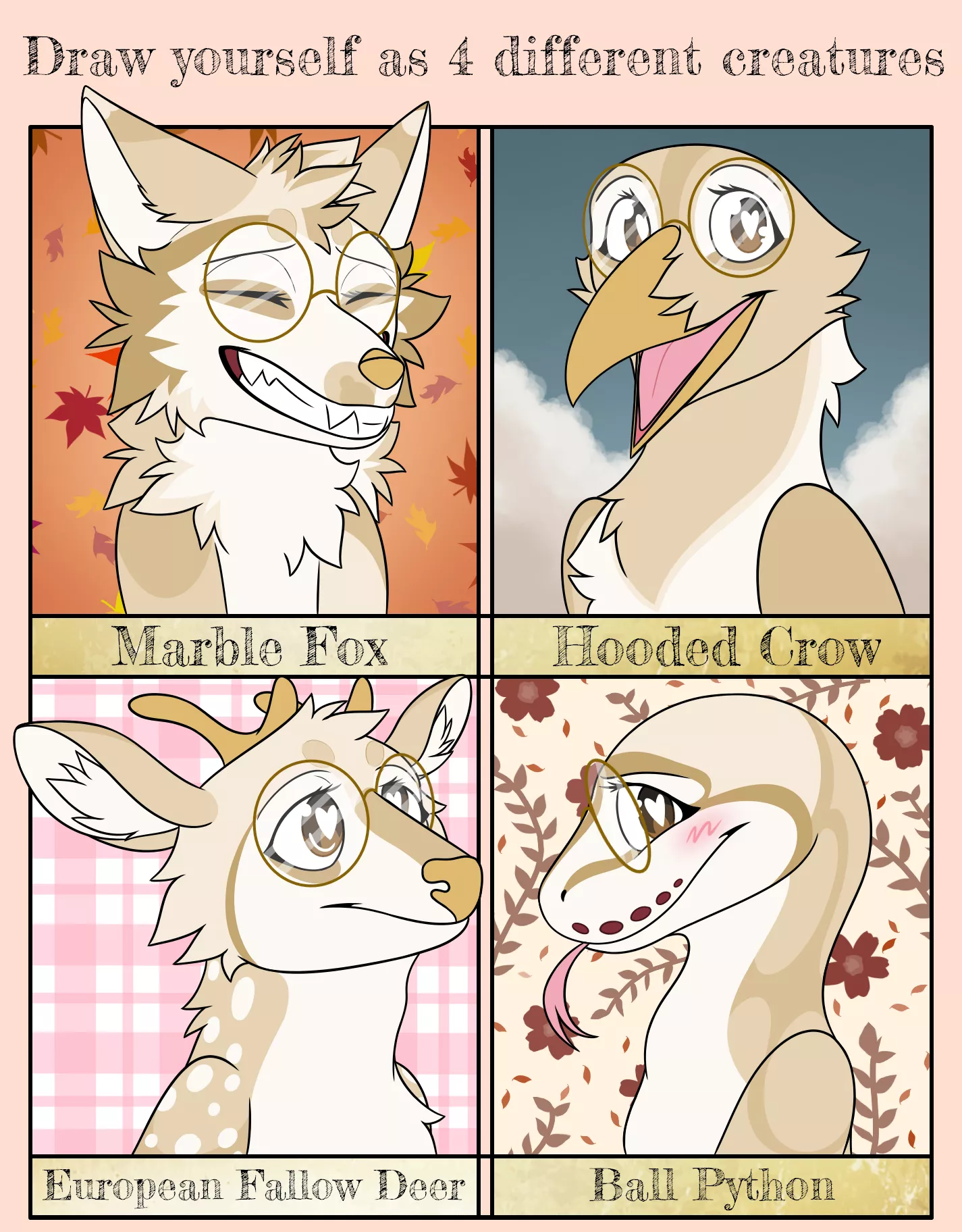 I did the 4 Different Creatures Challenge! (art by me)