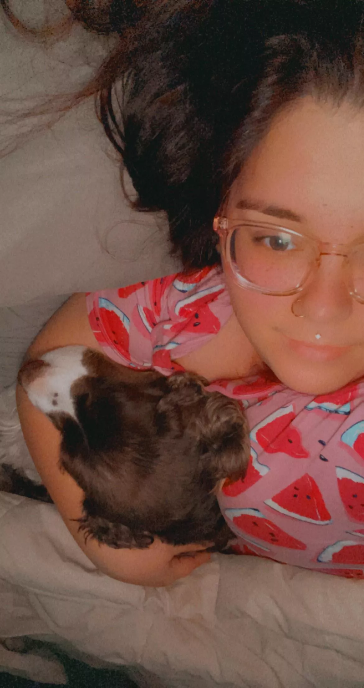 i don’t feel so good so i’m laying with my pupper ❤️