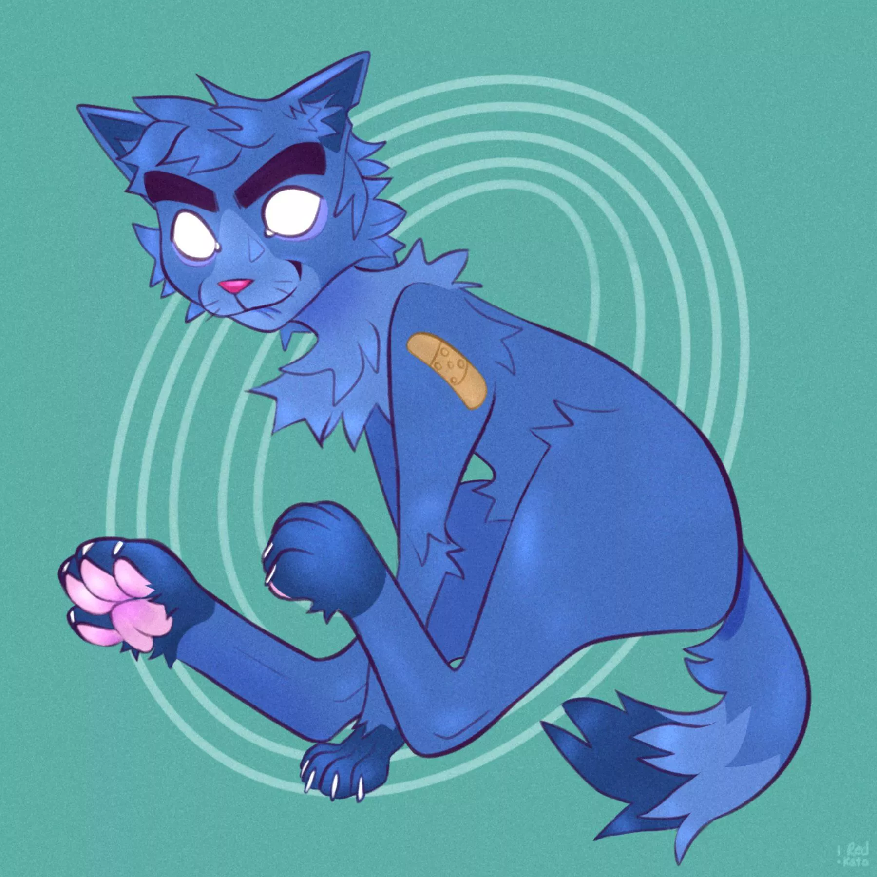 I drew 2D from Gorillaz as a cat