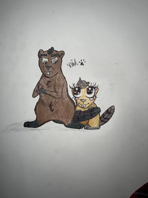 I drew my CG and I as beavers and I thought it was really funny and wanted to share!! 🦫