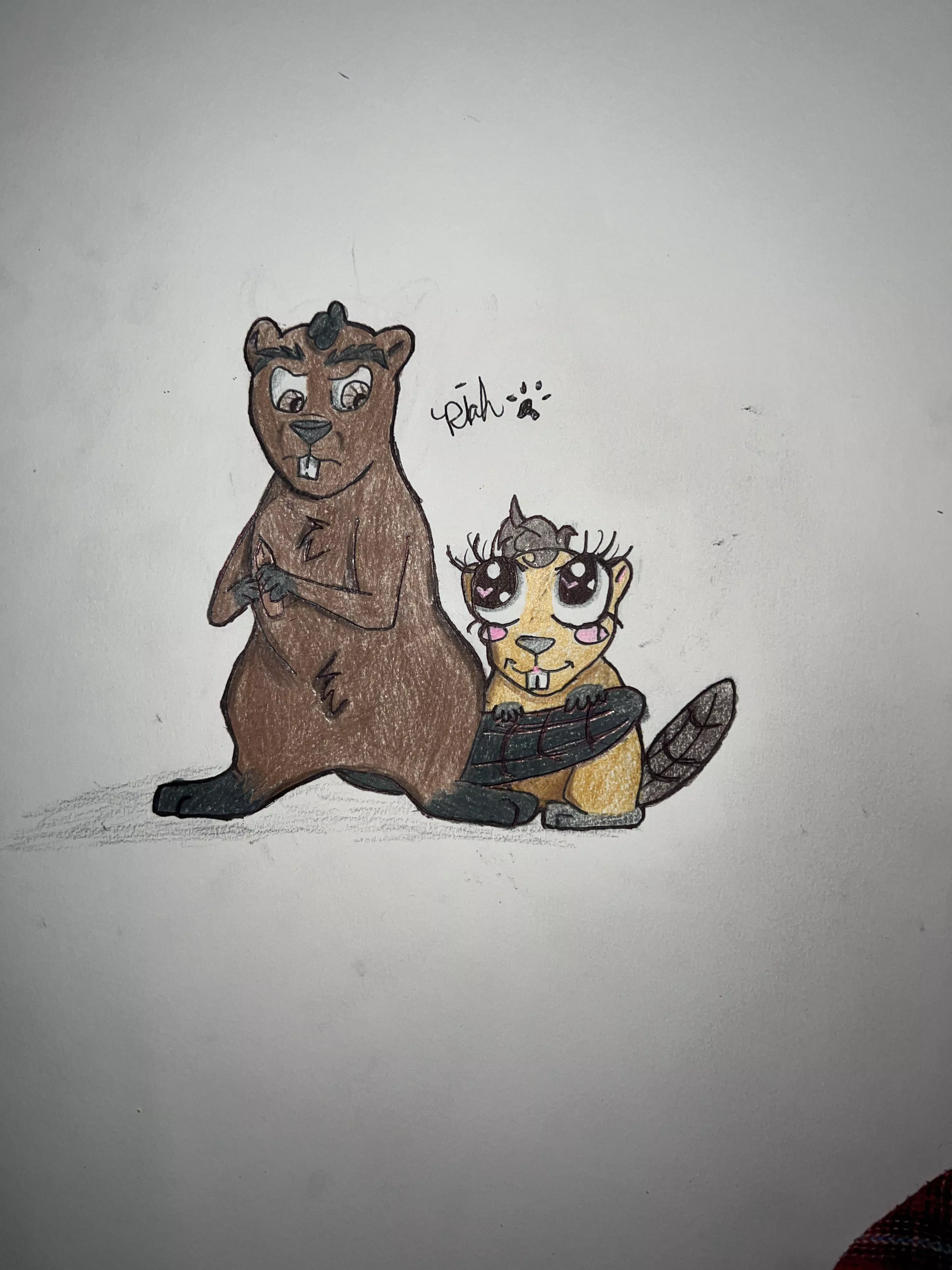 I drew my CG and I as beavers and I thought it was really funny and wanted to share!! 🦫