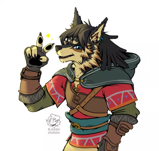 I drew Wolf Link with Hylian Tunic 💖 | art by me (@_nailisboa on twitter)
