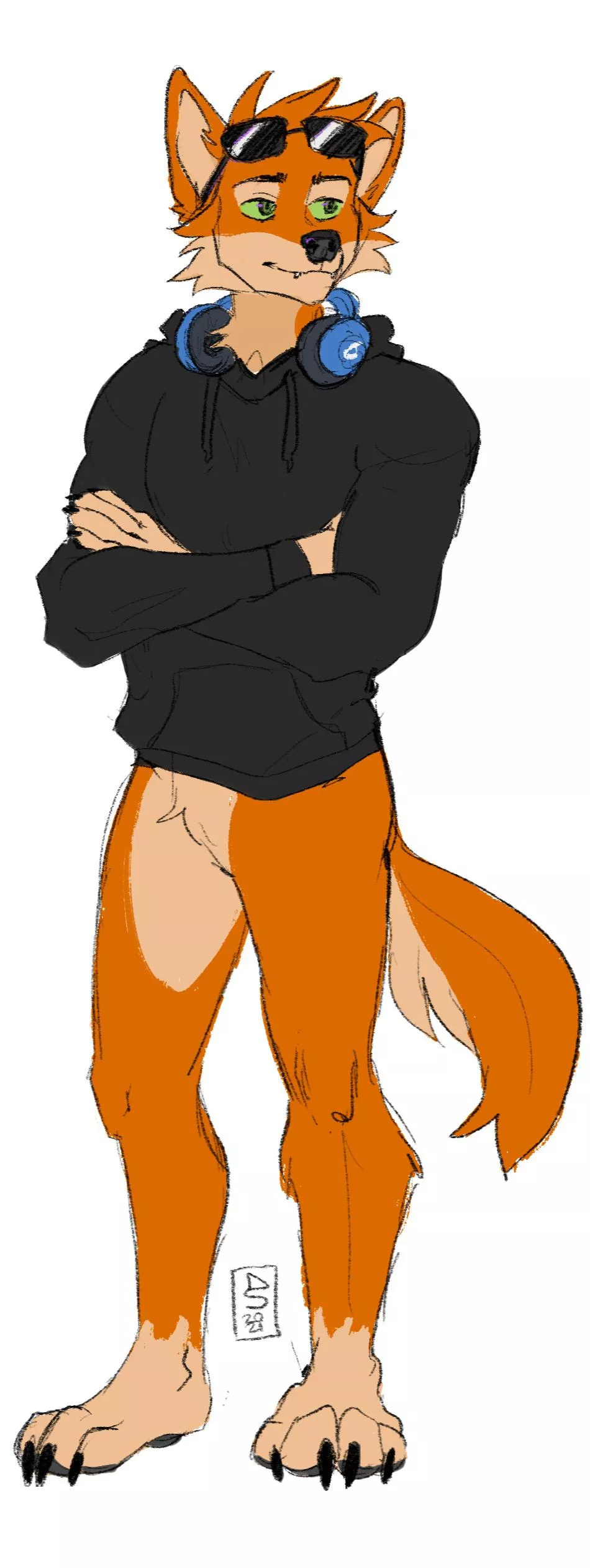 I finally have a fursona. This is Roman, all credit goes to u/drownedseagull