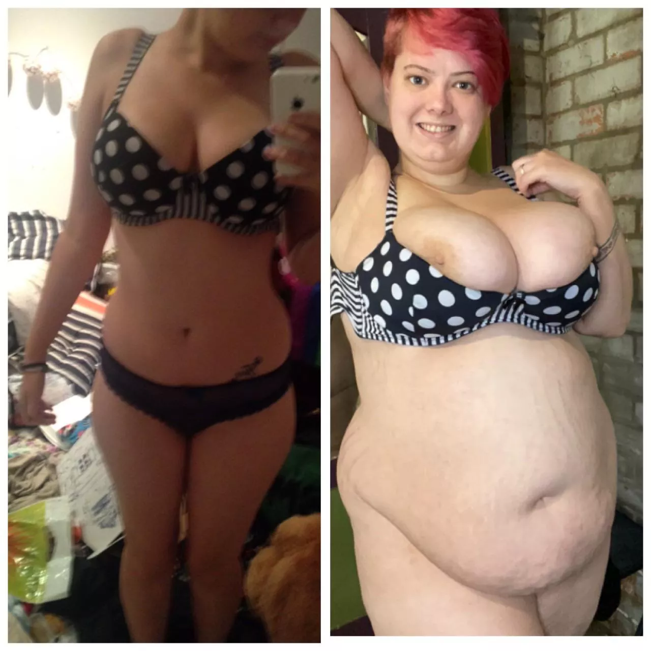 I found one of my old bras!! You wouldn’t belive the bra is an F cup 😱